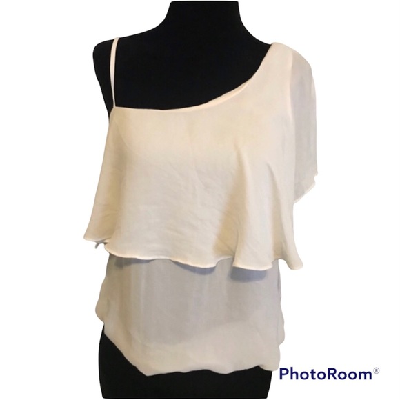 Forever 21 Tops - Single Shoulder White Flowy Blouse Top Siz…